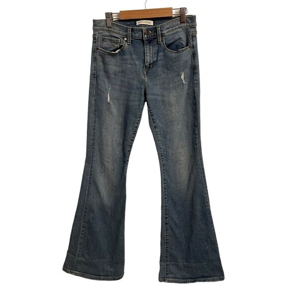 Banana Republic Flare Amsterdam Distressed Mid Rise Jeans Size 27P - Picture 1 of 9